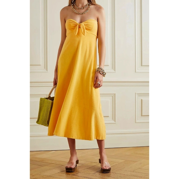 Zimmermann Jeannine Terry Cloth Resort Bow Tie Front Midi Dress - Picture 7 of 15